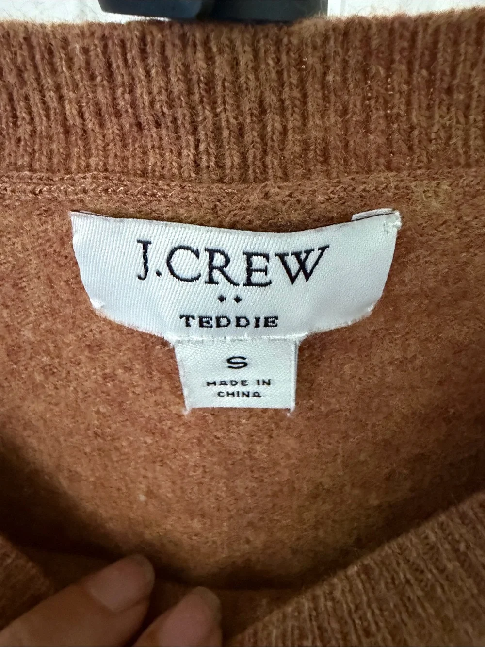 J. Crew Teddie Crewneck Sweater in Rust